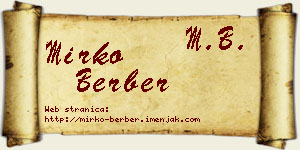 Mirko Berber vizit kartica